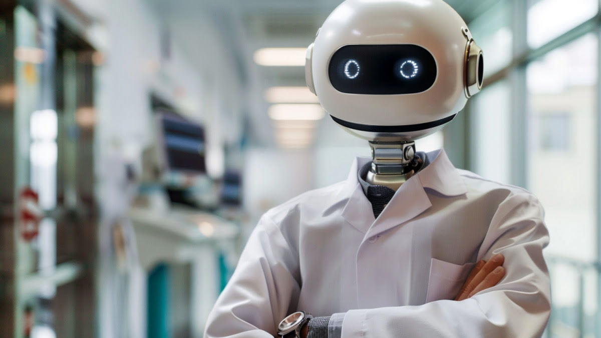 ai doctor in hospital aisle