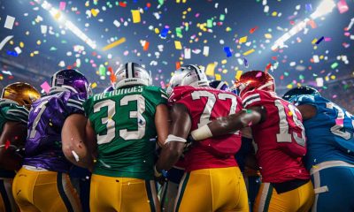 multiple teams celebrating super bowl win