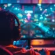 teen playing a game on pc