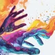 illustration of colorful hands