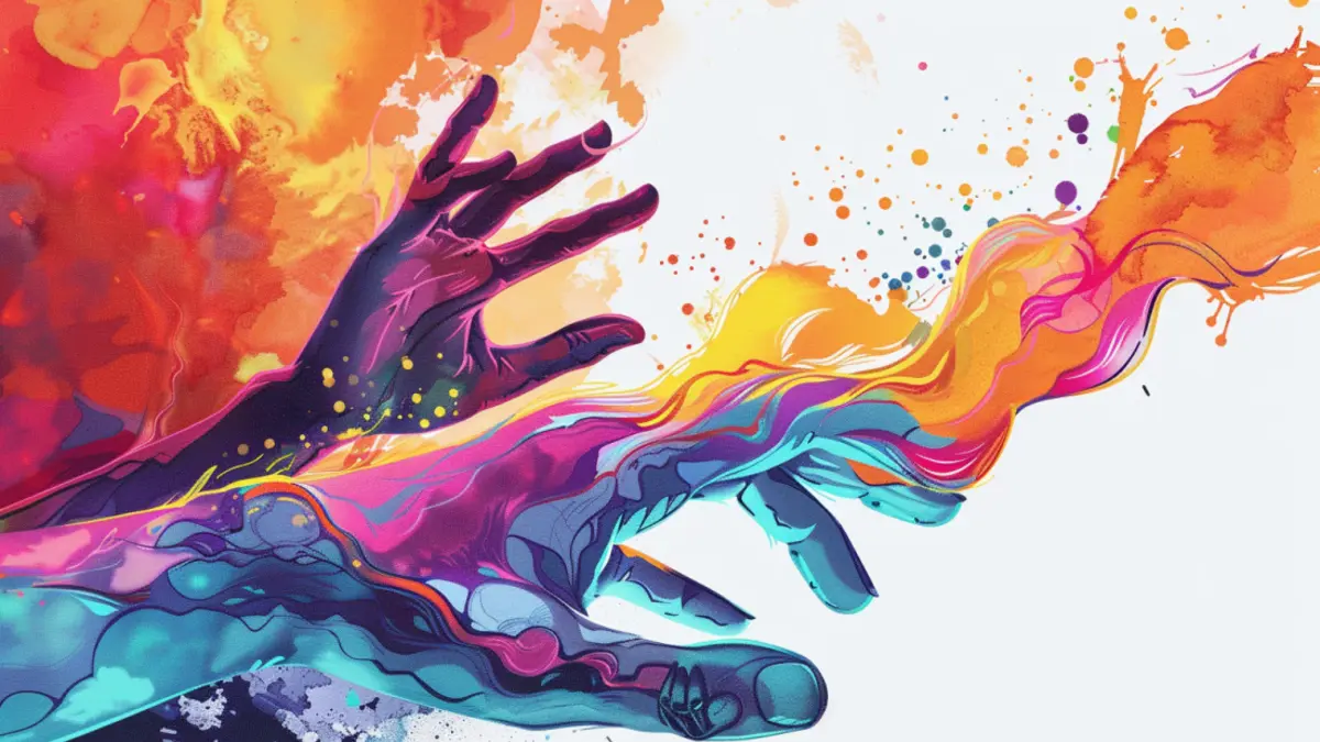illustration of colorful hands