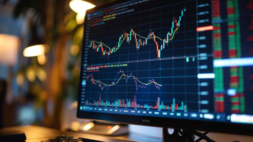 screen showing stock performance