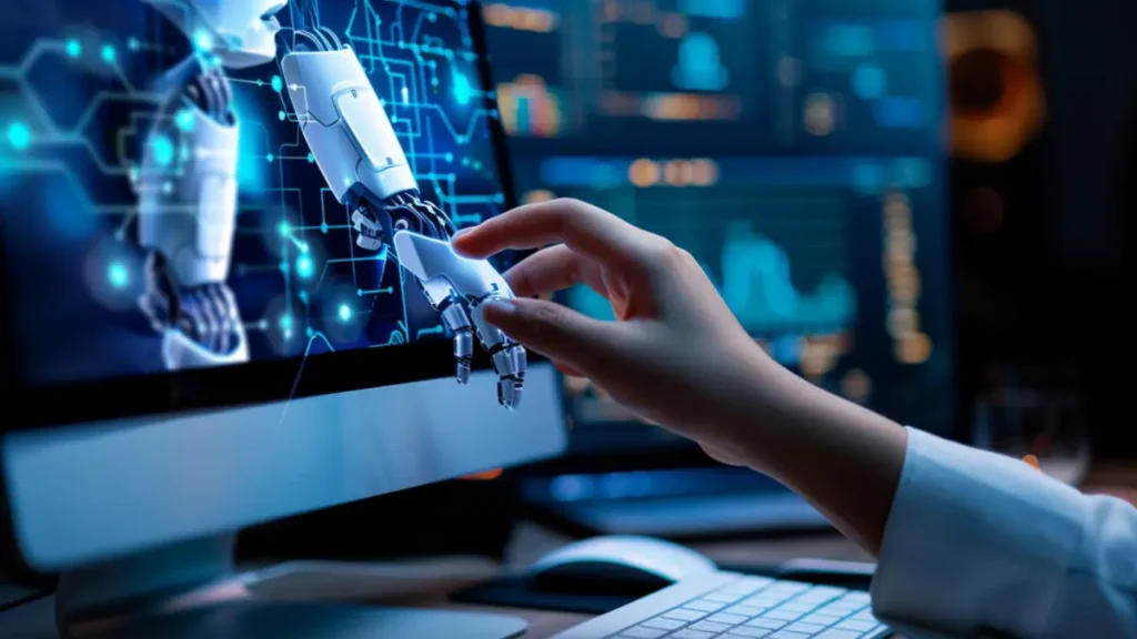 person interacting with ai website
