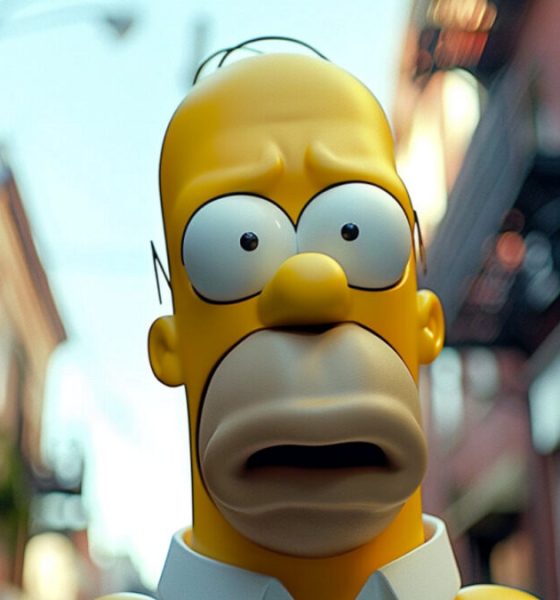homer simpson in real blurred background