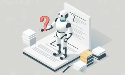 illustration of robot holding question mark