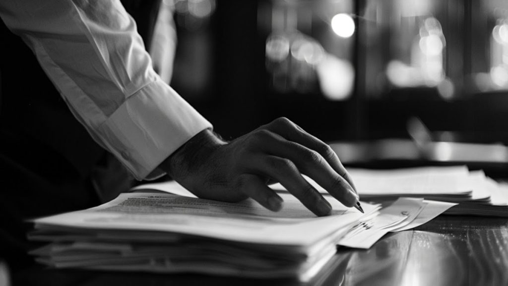 person preparing legal documents