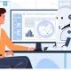 illustration of business owner using ai