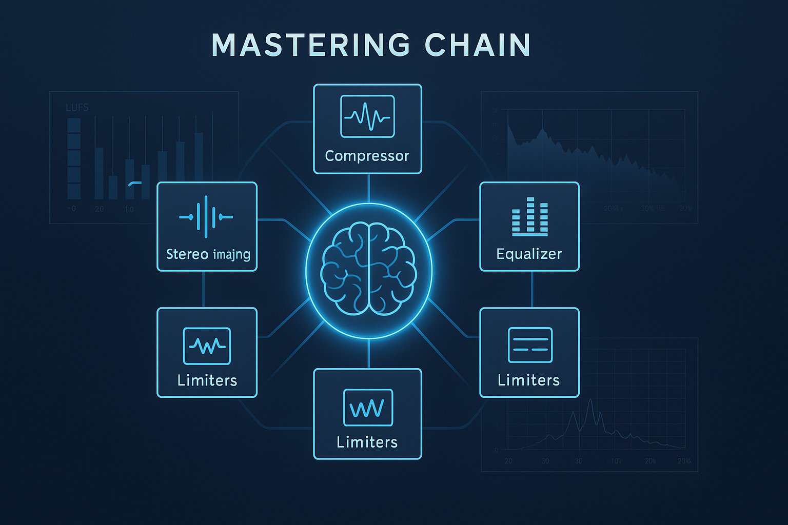 AI mastering chain visualization with processing modules
