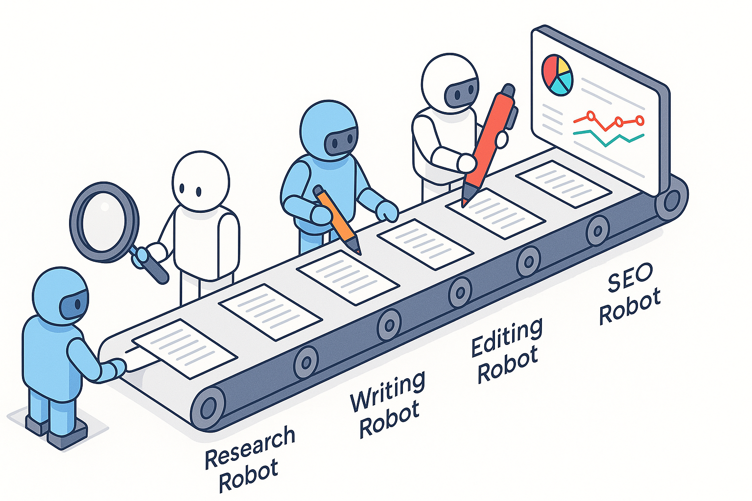 Split-screen visualization showing human creativity blending with AI efficiency in content creation